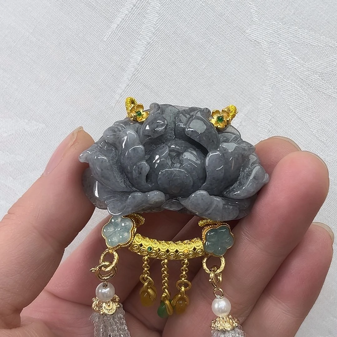 翡翠合金吊坠(赠链)国风
