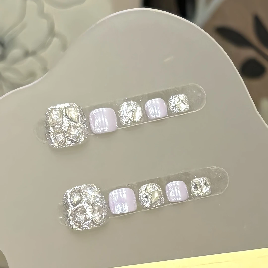 浅紫星芒（脚甲12片装）-茉莉Molly轻奢手工穿戴甲