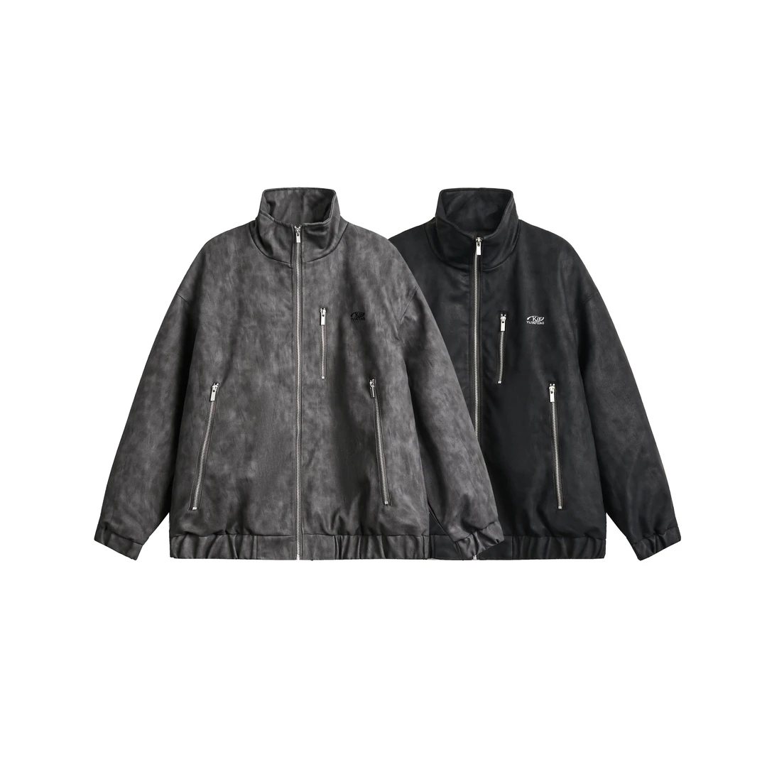 KM1088秋冬季90白鸭绒穿搭保暖PU皮情侣羽绒服