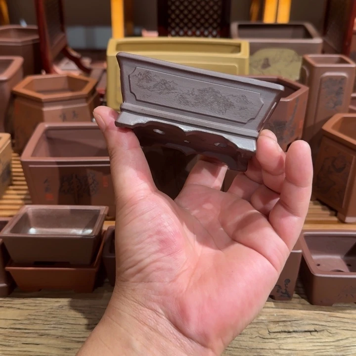 紫砂花盆原矿紫泥