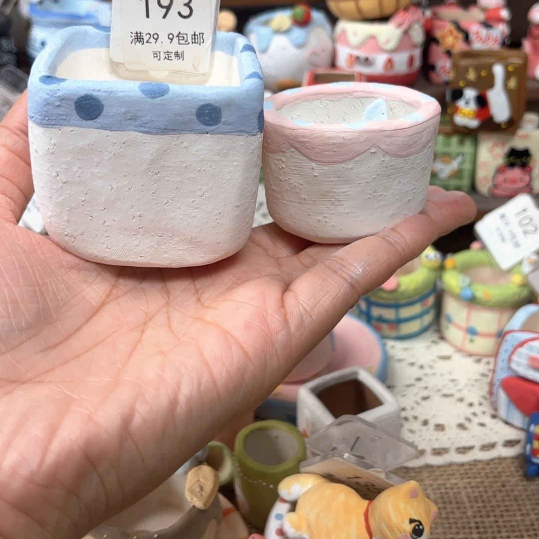 193方盆套装花盆手绘