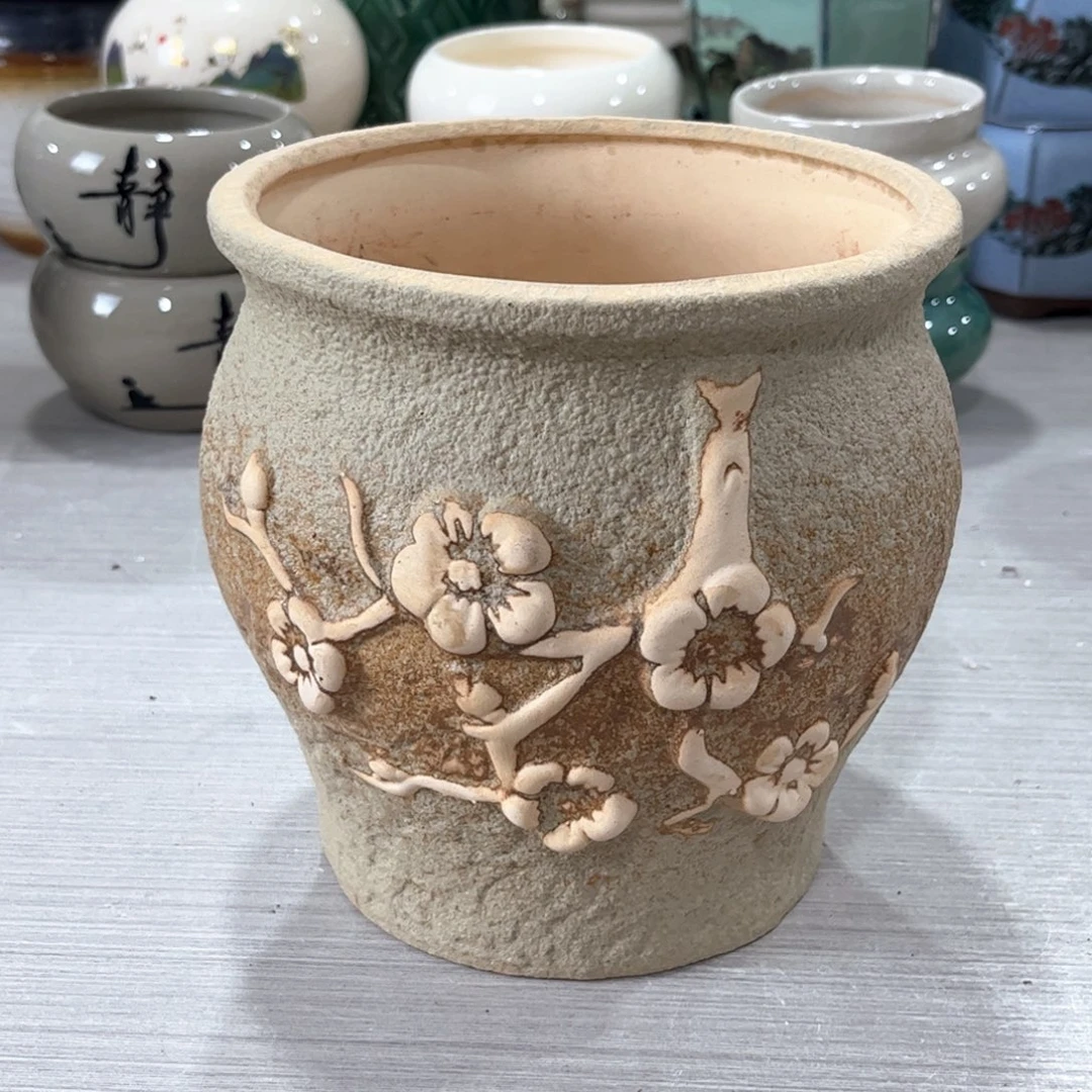 口  14*15陶瓷绿植多肉微瑕花盆