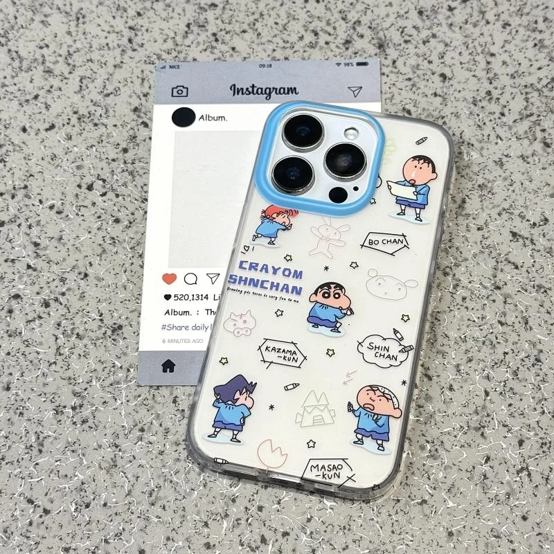 奥菲顿插画风小新适用iPhone16/15磨砂手机壳华为P70vivo小米oppo