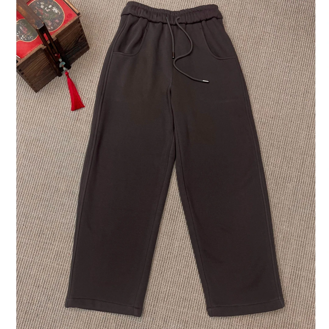 【麻布情结】秋冬加绒百搭休闲卫裤