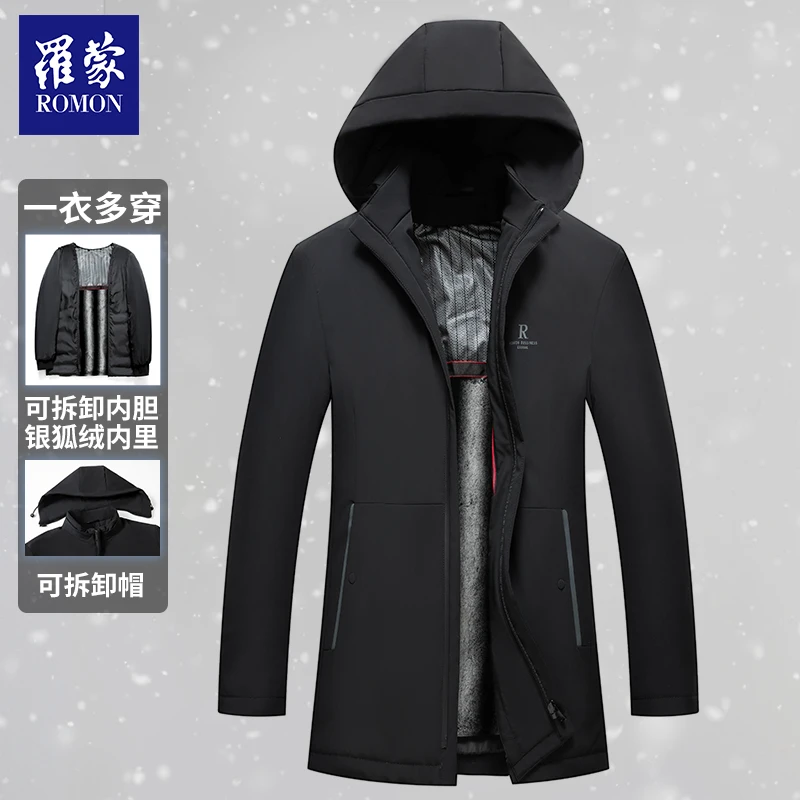 【GCTY】罗蒙男士银狐绒拼接羽绒派克服6Y218205