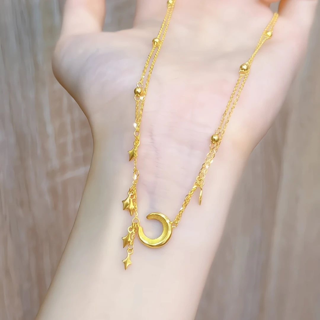 【诗诗精选】足金999 5G精品踏月寻星项链