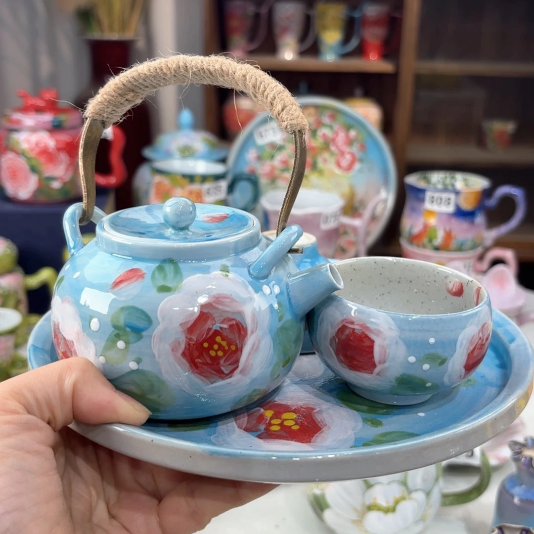 爱*己景德镇手绘高温釉下彩陶瓷茶具