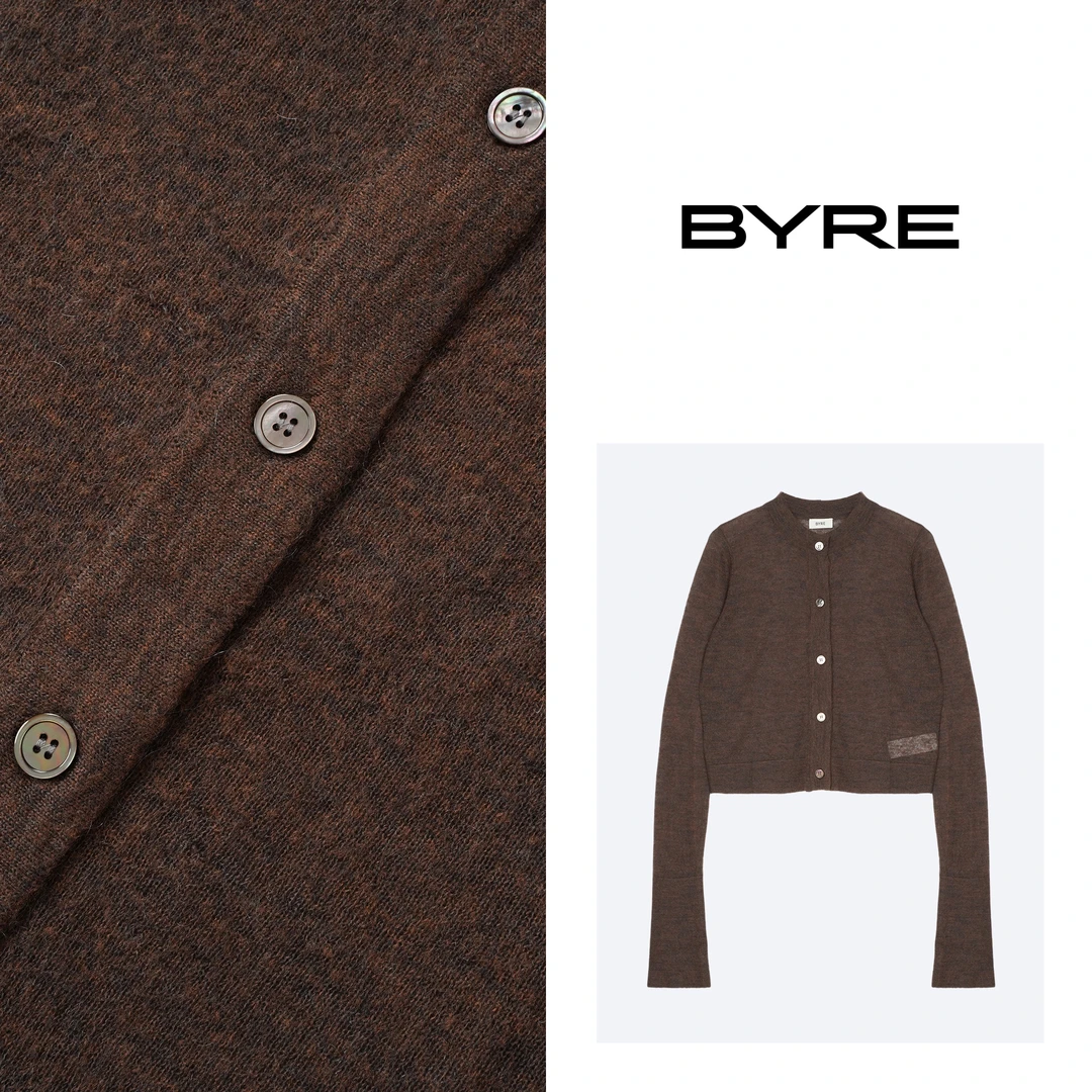 BY738 咖色系扣毛衣【干洗】