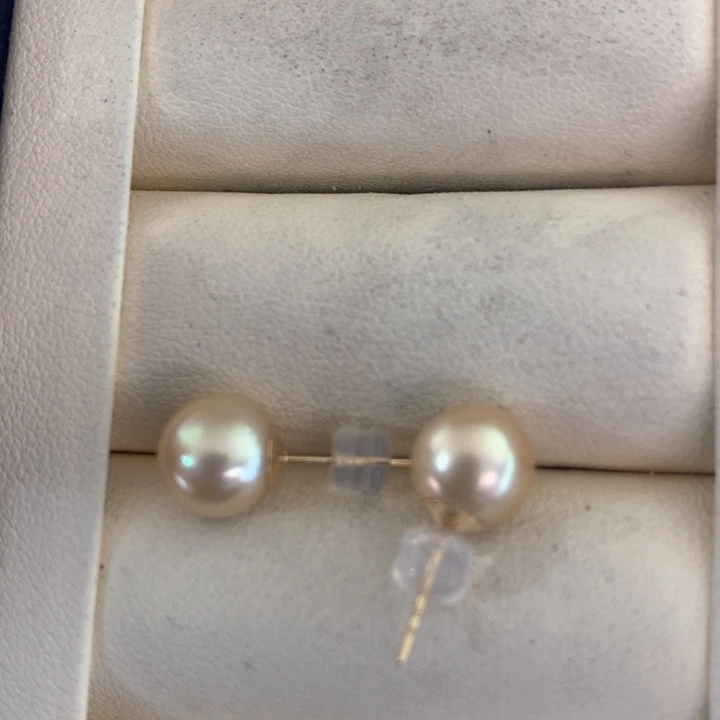 18K金镶嵌耳饰海水珍珠