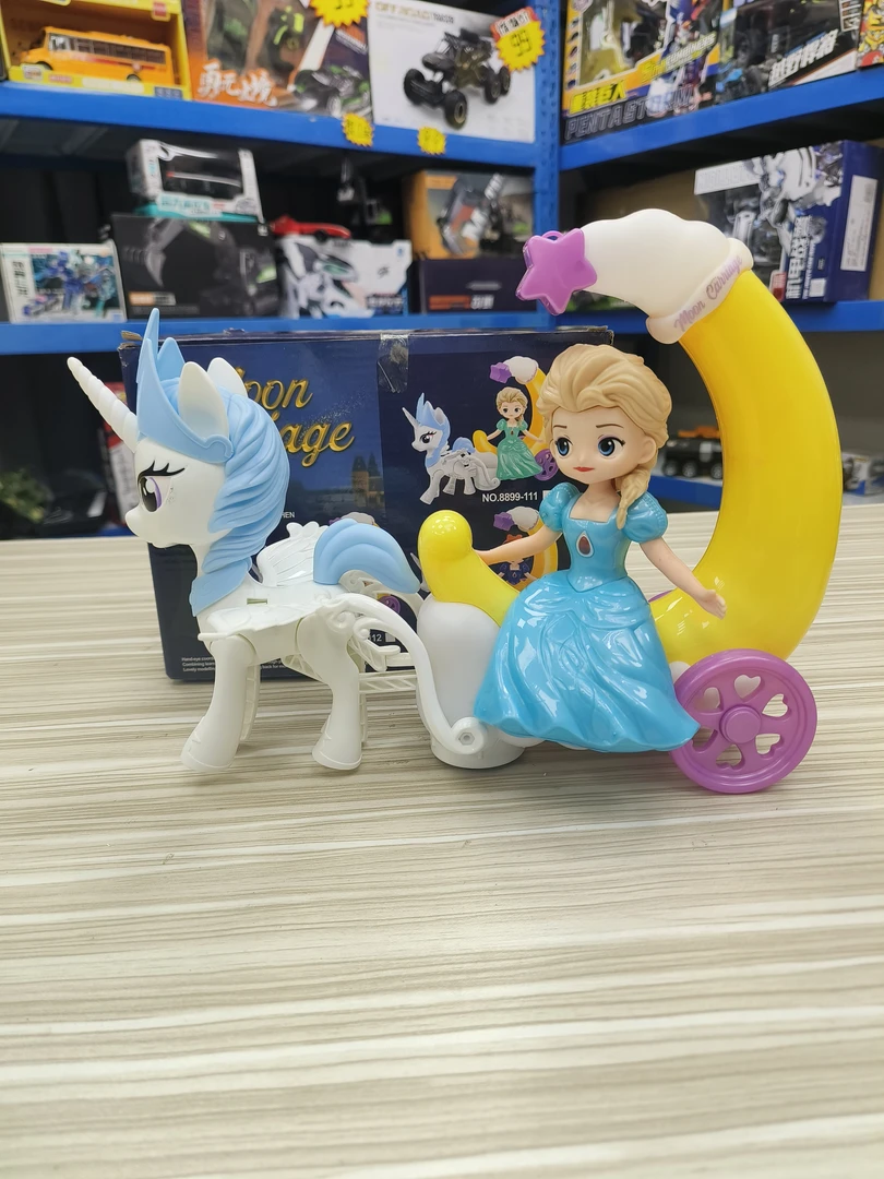 公主电动拉车独角兽万向行驶早教益智玩具