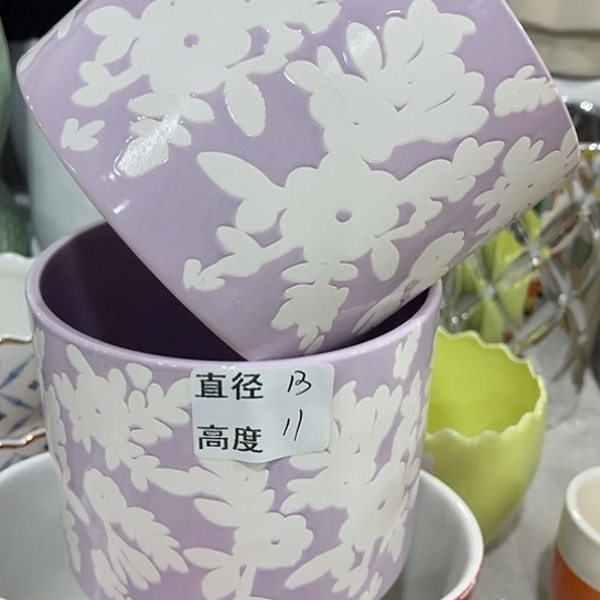 多肉绿植陶瓷花盆9.9包邮，有孔
