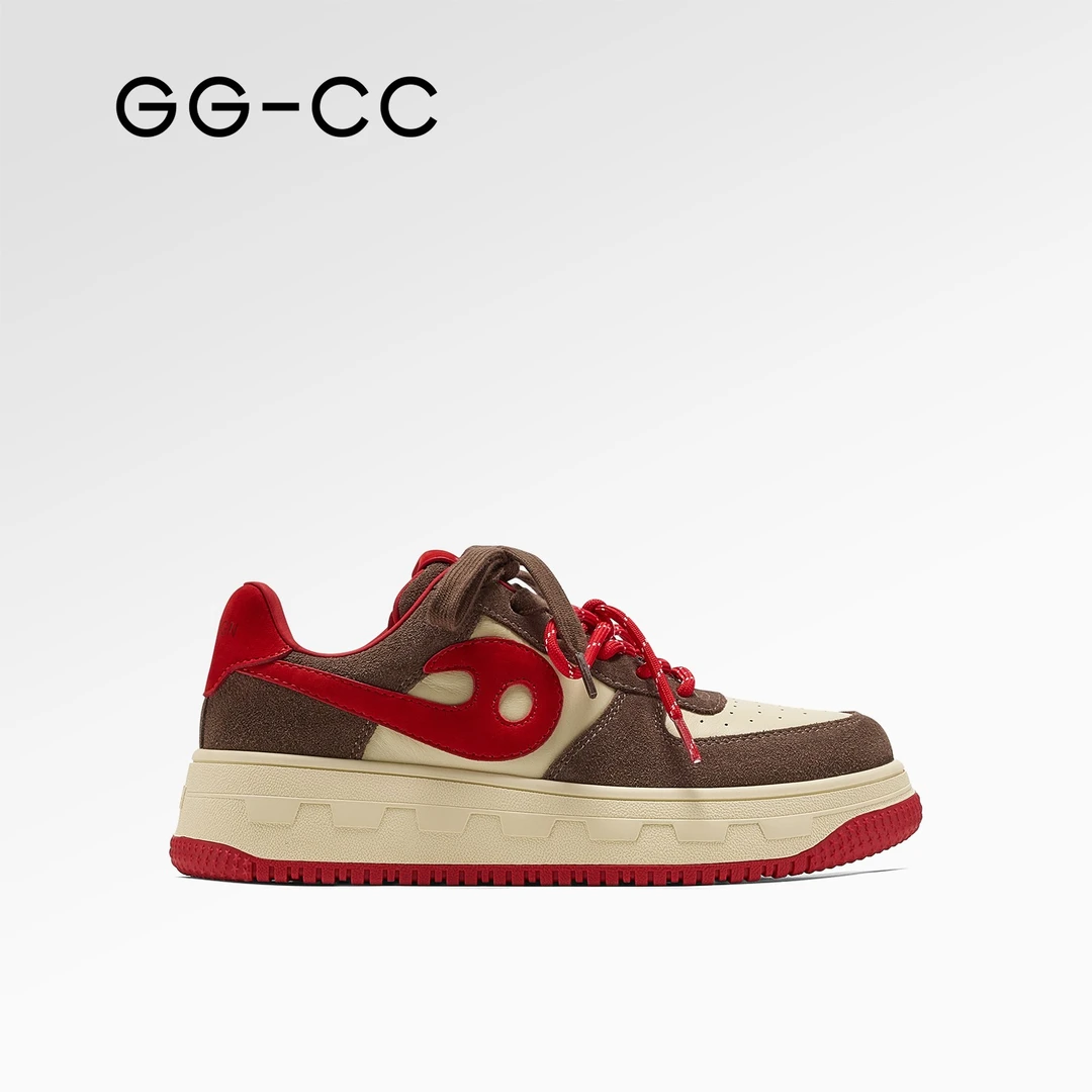 GG-CC【摩卡曲奇】秋季新款潮流撞色厚底板鞋女运动休闲鞋子3276