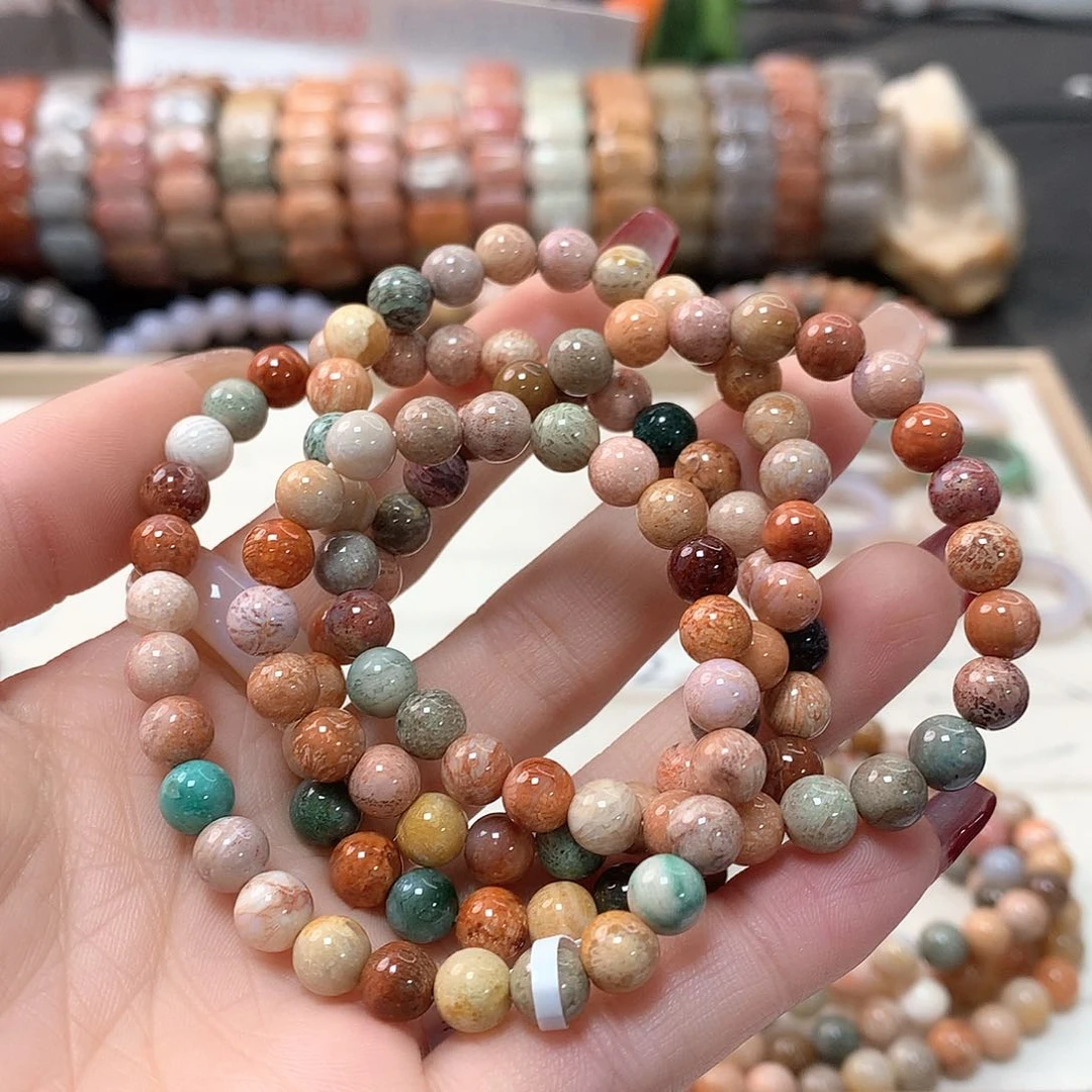 硅化珊瑚（珊瑚玉）手链未镶嵌s***d315