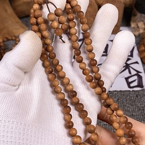 檀香木手串/手链老山檀香黑肉0.6/108沉水微瑕疵