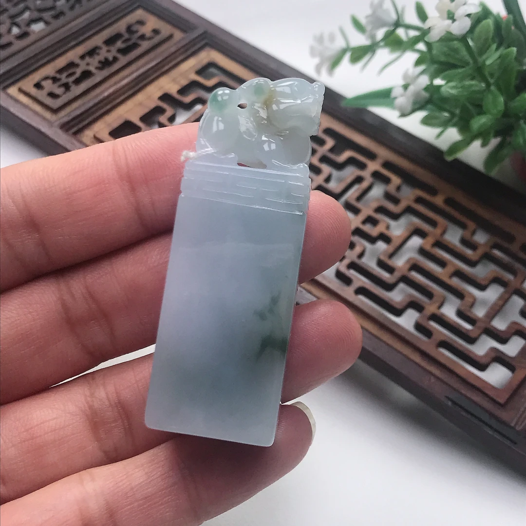 缅甸A货翡翠貔貅印章