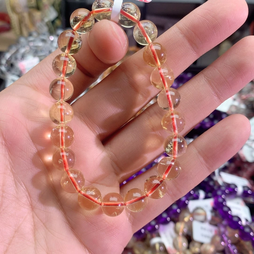 黄晶手串未镶嵌加*猫黄水晶手链9