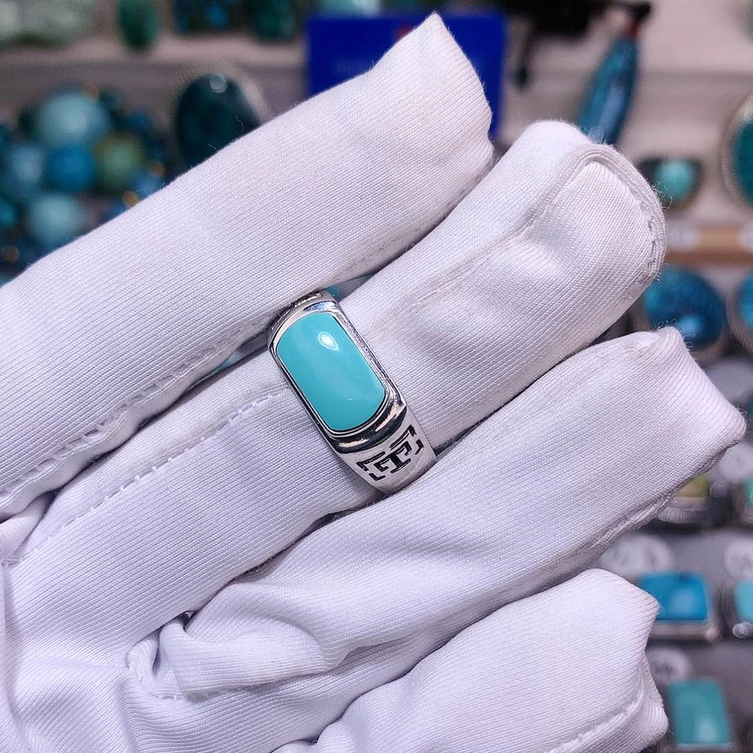 绿松石挂件银S925镶嵌永*