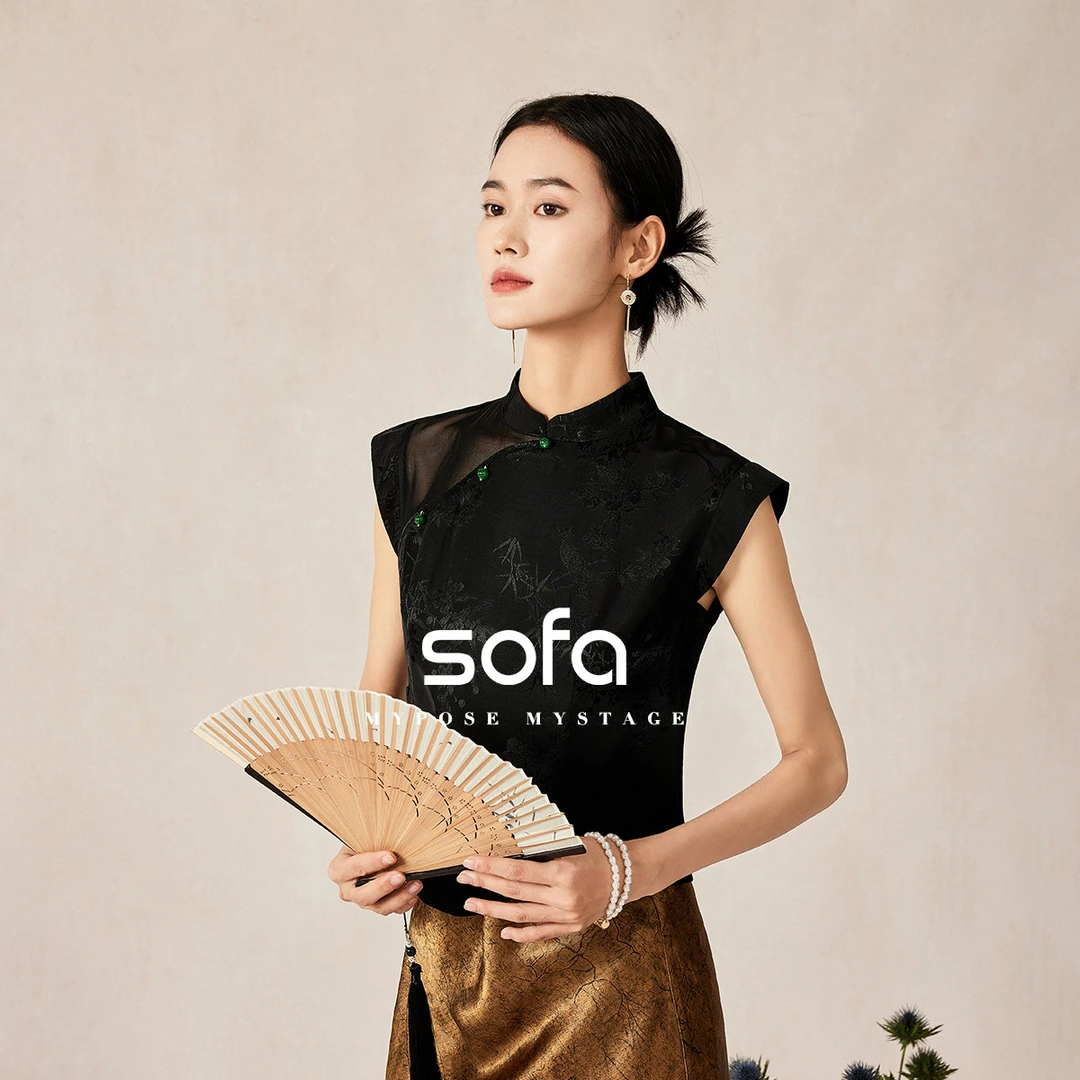 sofa【国风新中式衬衣】东方古典美衬衫2024夏季国潮显瘦上衣女