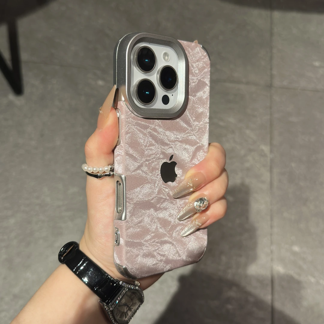 新款电镀雪山纹适用iPhone16手机壳15苹果14promax简约13女款秋冬