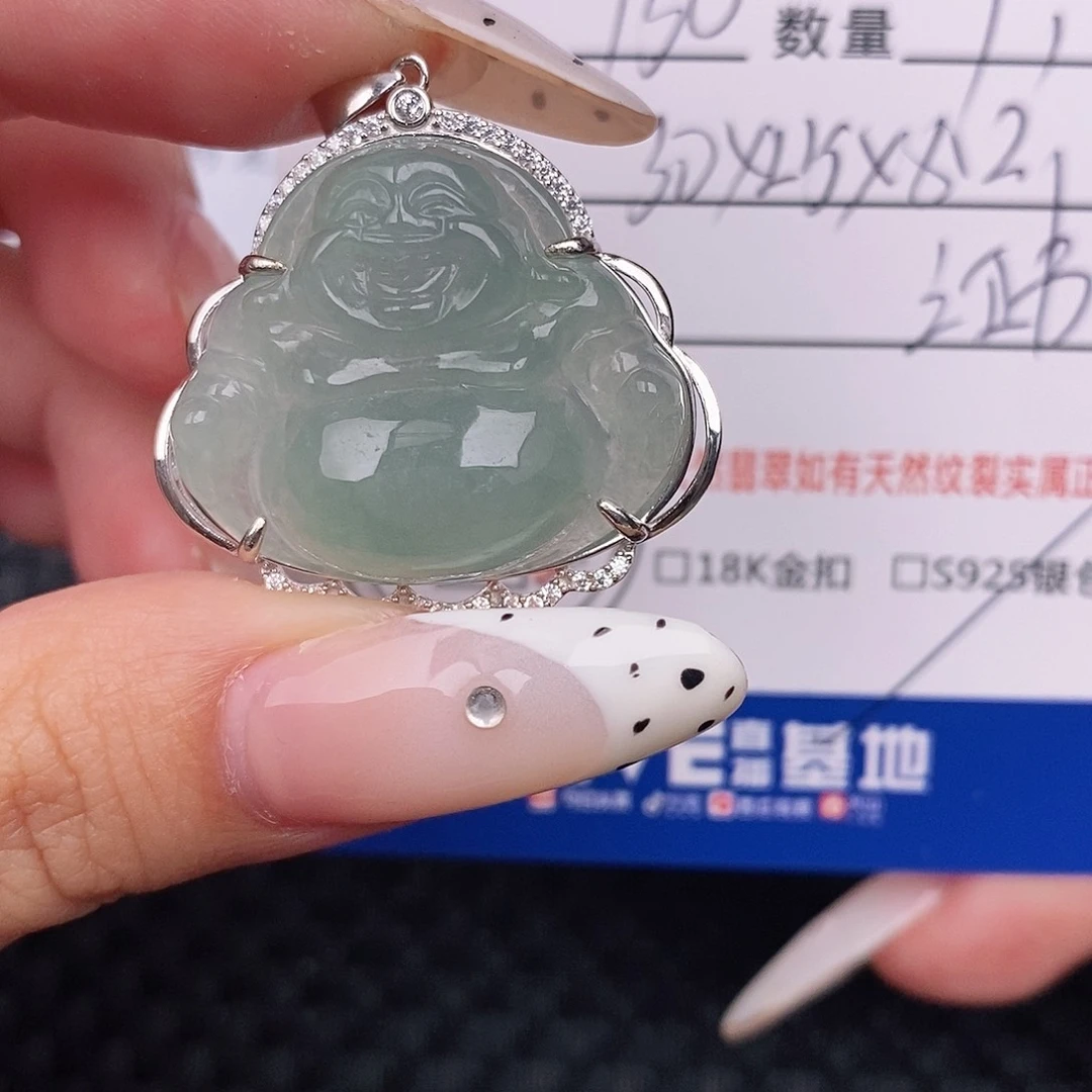翡翠银S925镶嵌颈饰吊坠