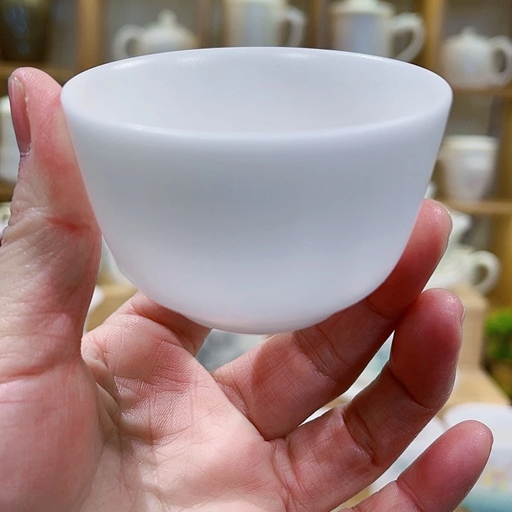 高冰素烧宽杯60纯白