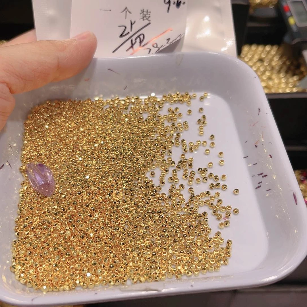 紫晶珠宝半成品银S925镀金镶嵌14