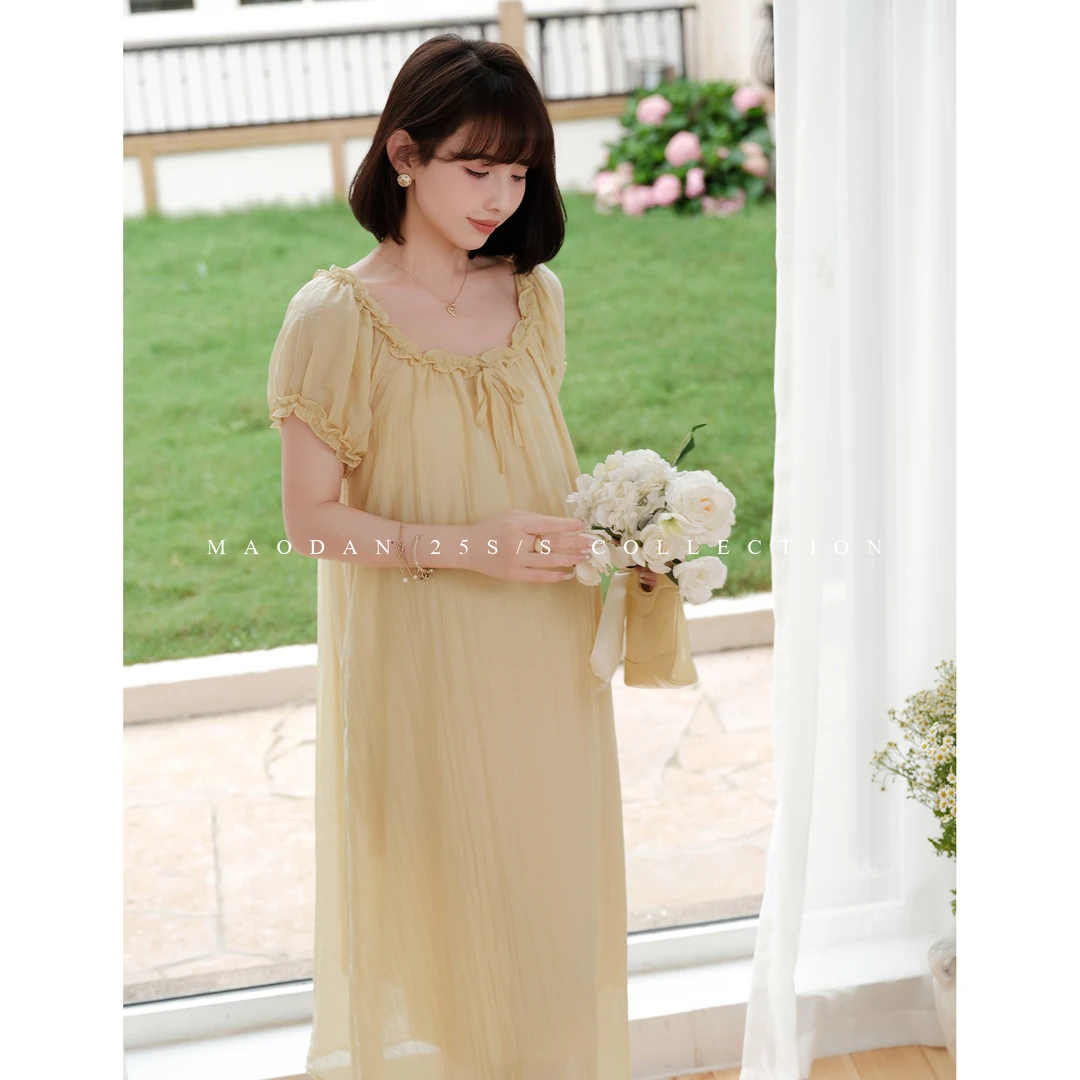 maodan/猫单【轻夏黄莺】孕妇装夏季新款连衣裙时尚薄款洋气长款裙