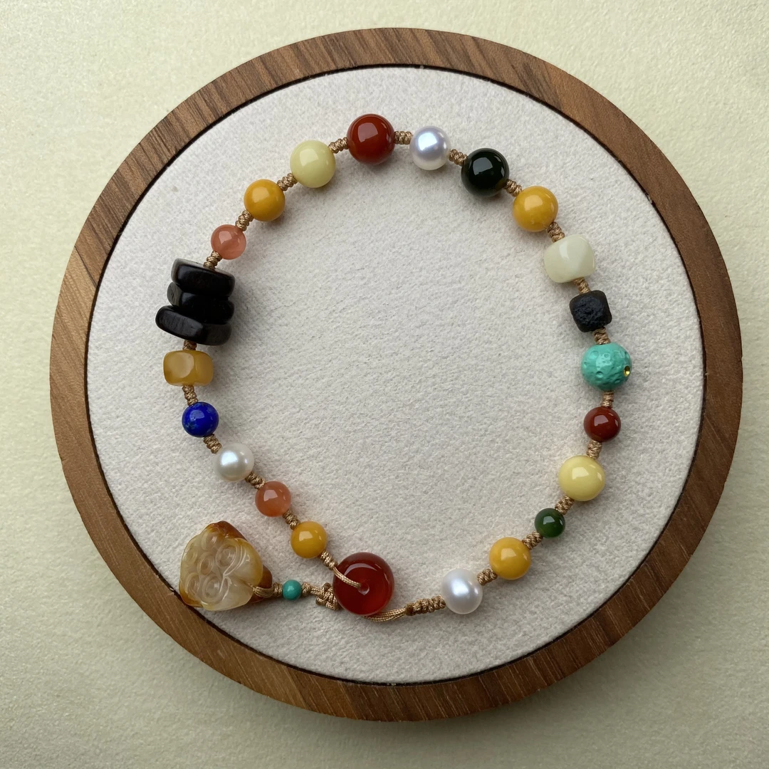 原创精工手作蜜蜡多宝手链S208多样性发其一