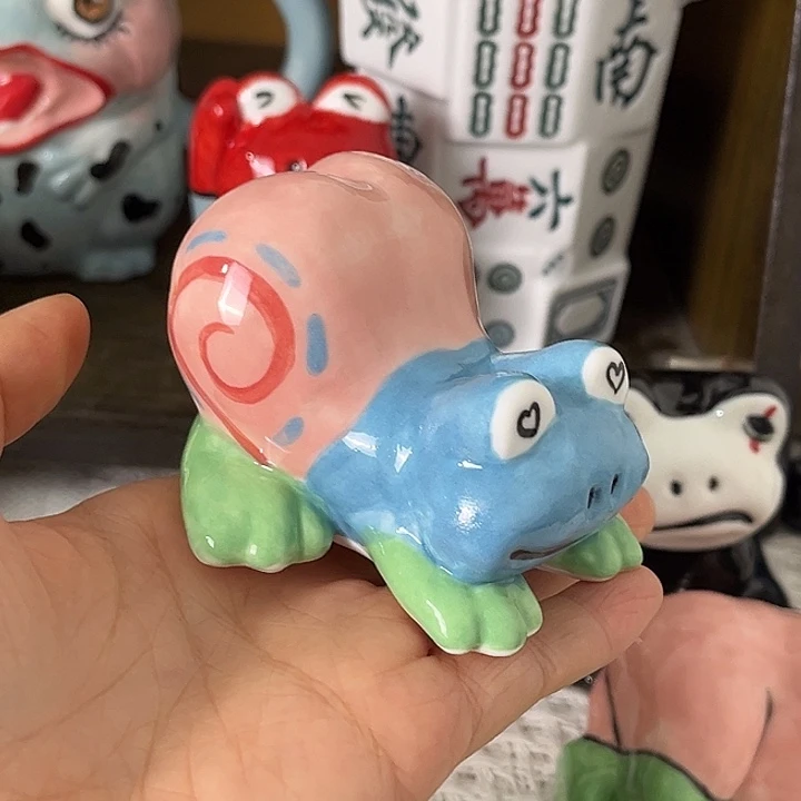 正***涛陶小蜗小青蛙摆件可爱