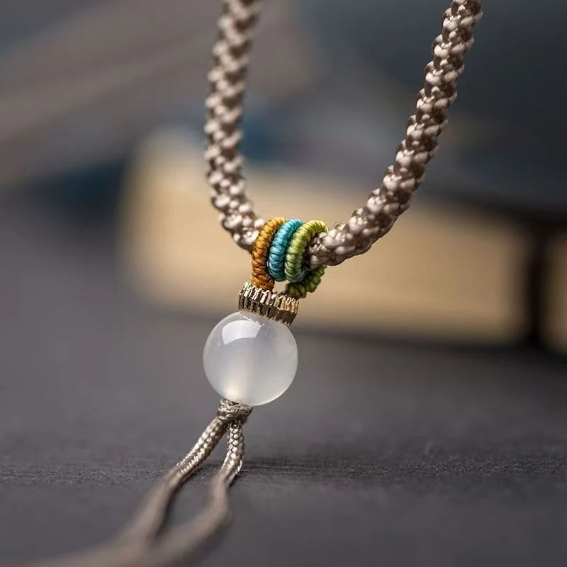 精品原创设计款纯手工编织吊坠挂绳挂脖绳不对称设计可调节款