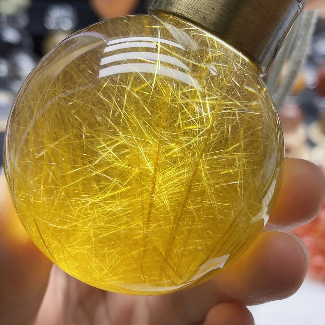 水晶珠宝半成品未镶嵌天然发晶53.2mm