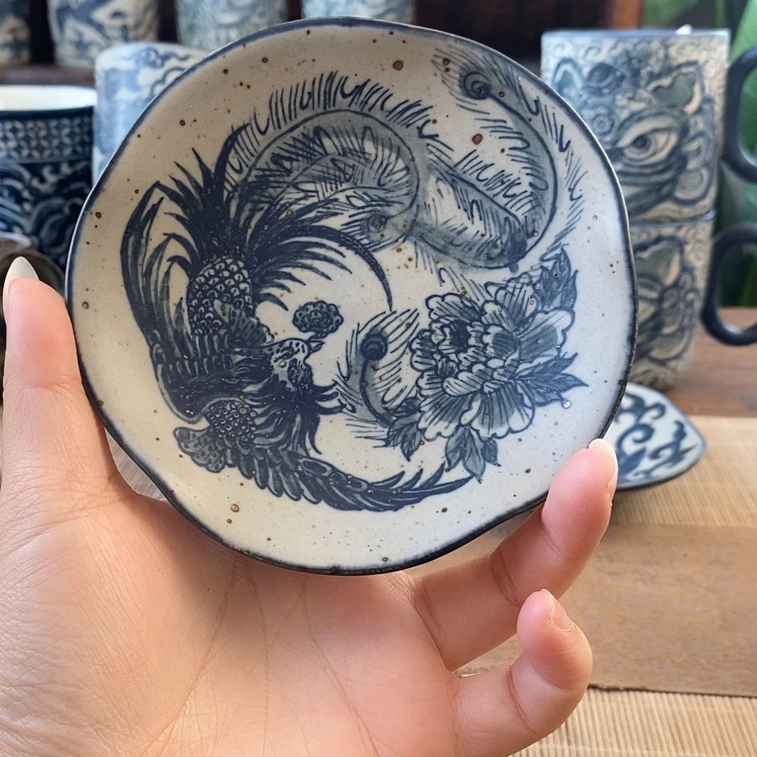 手工手绘青花高温陶瓷