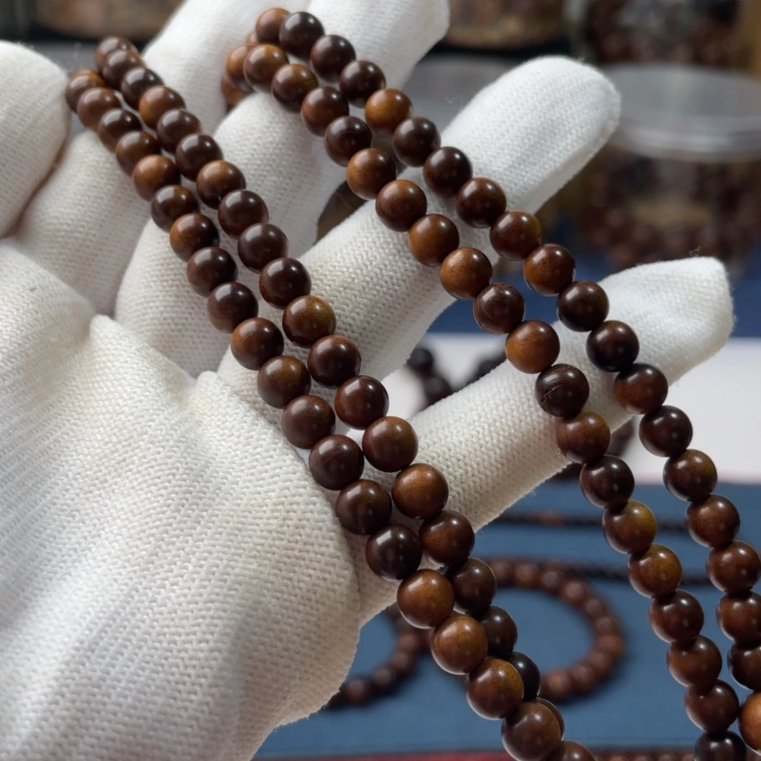 檀香木手串/手链0.6焦糖瑕疵