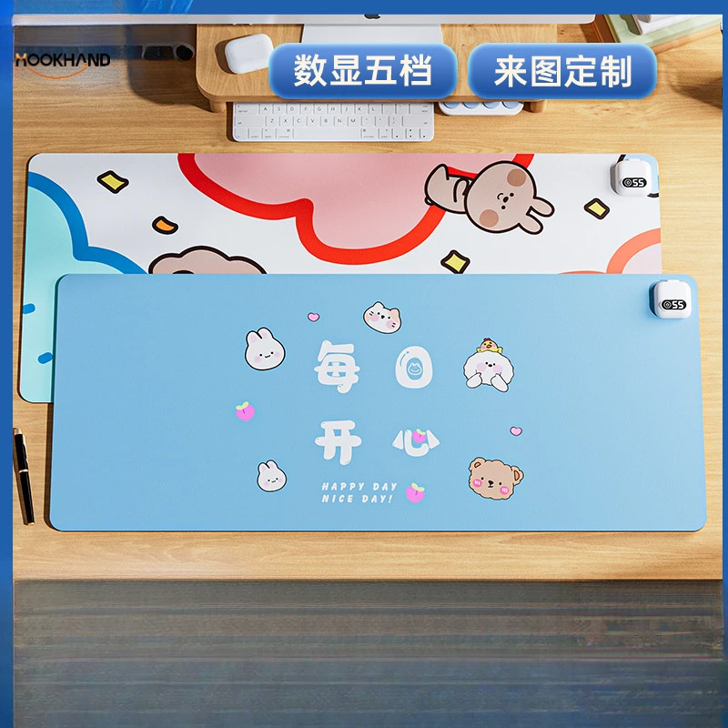 加热鼠标垫大号办公室桌面快捷键发热垫宿舍学生写作业防水暖桌垫