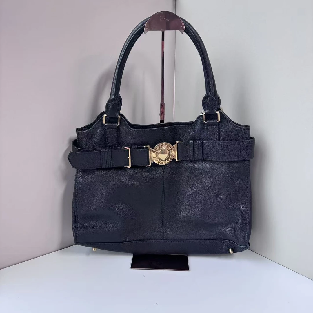 90新 BURBERRY/博柏利 黑色金币单肩包腋下包11-11