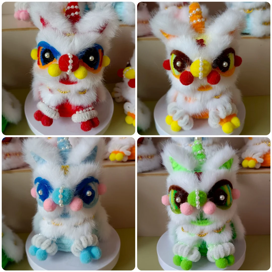 【小妮子爱手工】披风醒狮材料包DIY制作国潮醒狮摆件