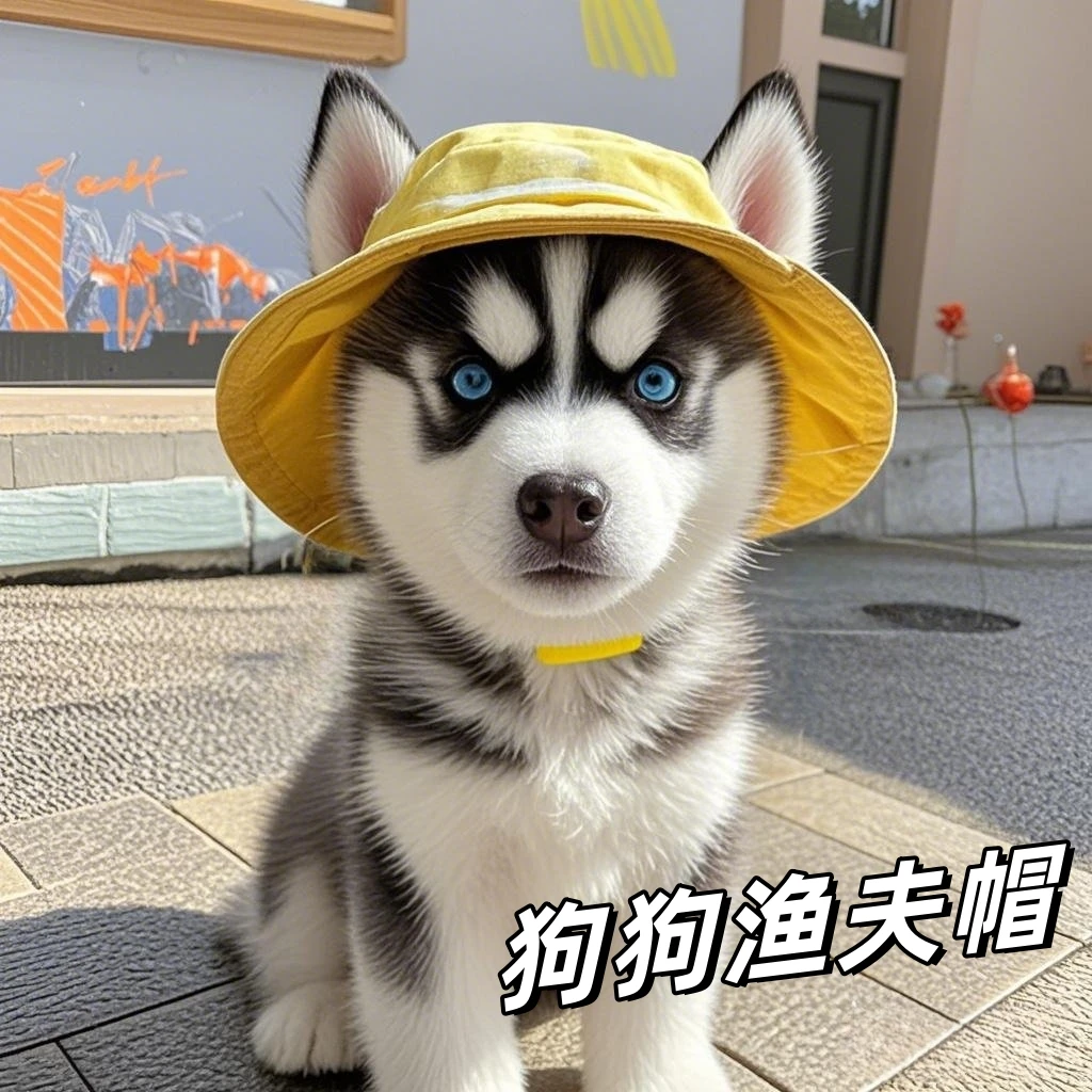 狗狗帽子宠物春夏季透气猫咪帽子遮阳露耳朵渔夫帽哈士奇柯基帽子