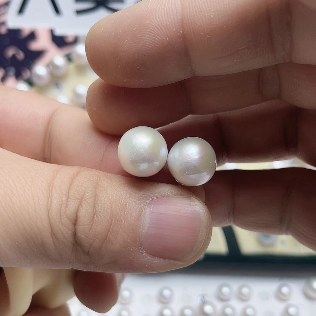 不***士淡水珍珠耳饰银S925镶嵌
