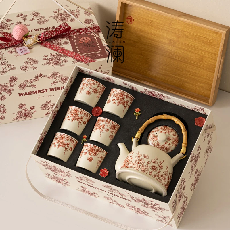 新婚礼物送新娘新人结婚订婚送闺蜜茶具茶杯水壶套装生日伴手礼品