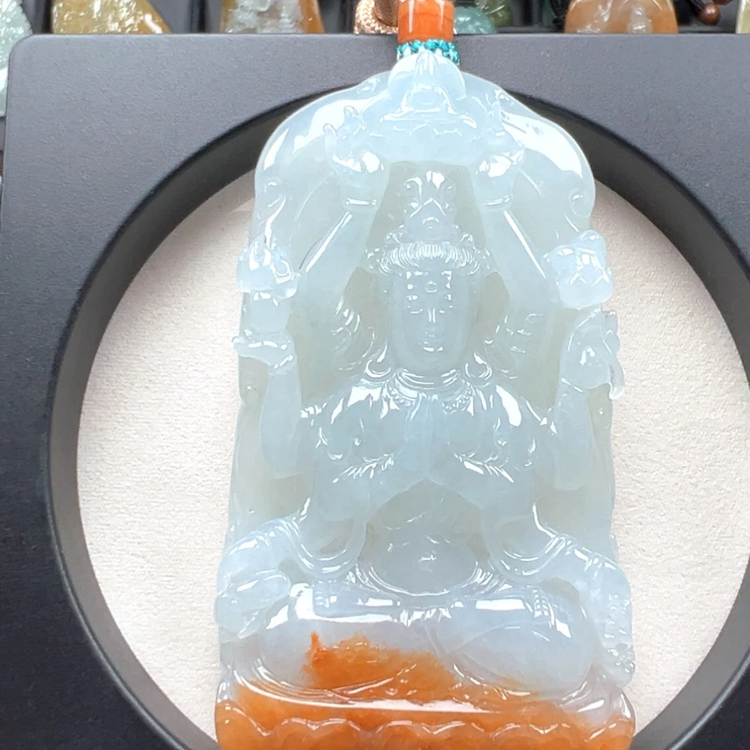 翡翠未镶嵌颈饰千手