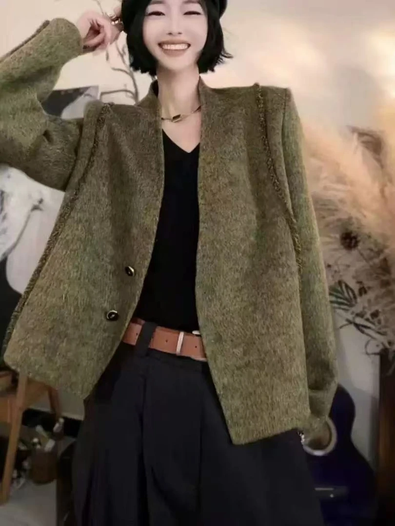 2420 【Y】秋冬高端双面呢短款外套 挂5-1下