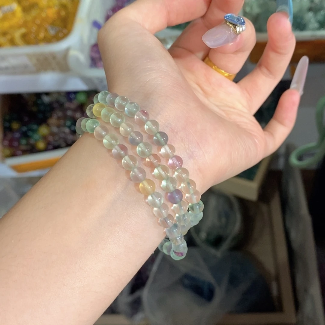 未镶嵌手链萤石冰淇淋三圈