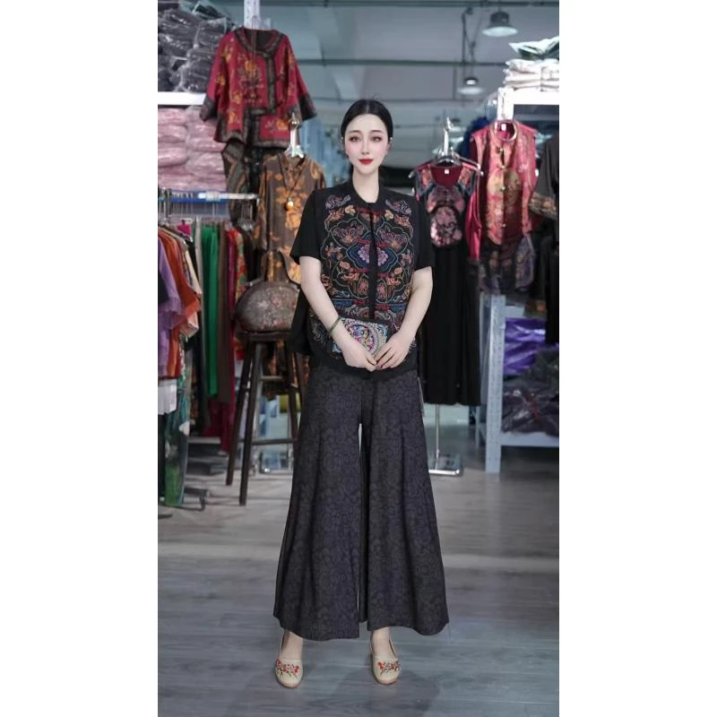 春夏季新款复古显瘦高级感裤裙女百搭长裤