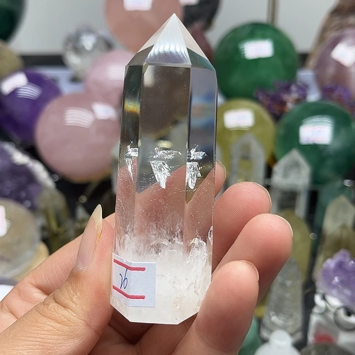 A***y未镶嵌珠宝半成品水晶97克白水晶柱