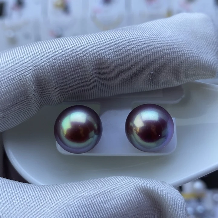 淡水珍珠耳饰18K金镶嵌