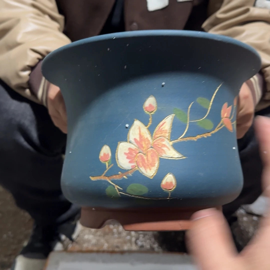 紫砂花盆口径17厘米