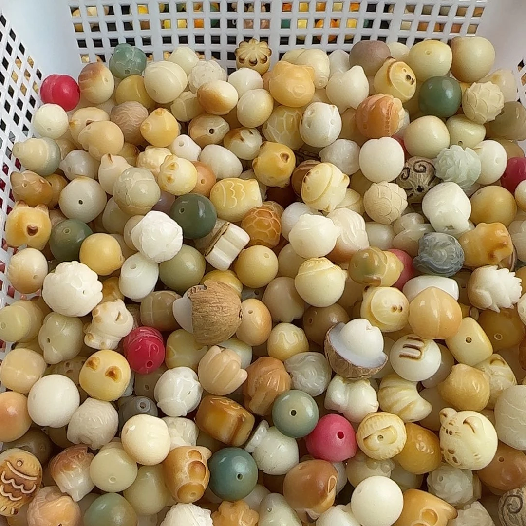 手串菩提根/象牙果大尺寸菩提雕刻件13颗