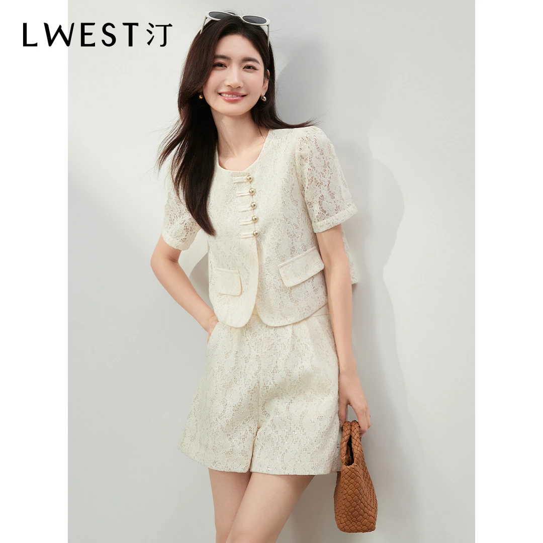 【林一专属】朗文斯汀盘扣上衣短裤两件套DAMG4205C09073