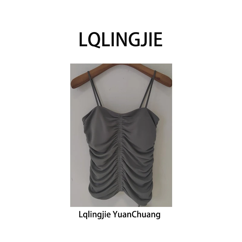 【Q-俏俏】设计师款高定胸垫收腰吊带背心81191