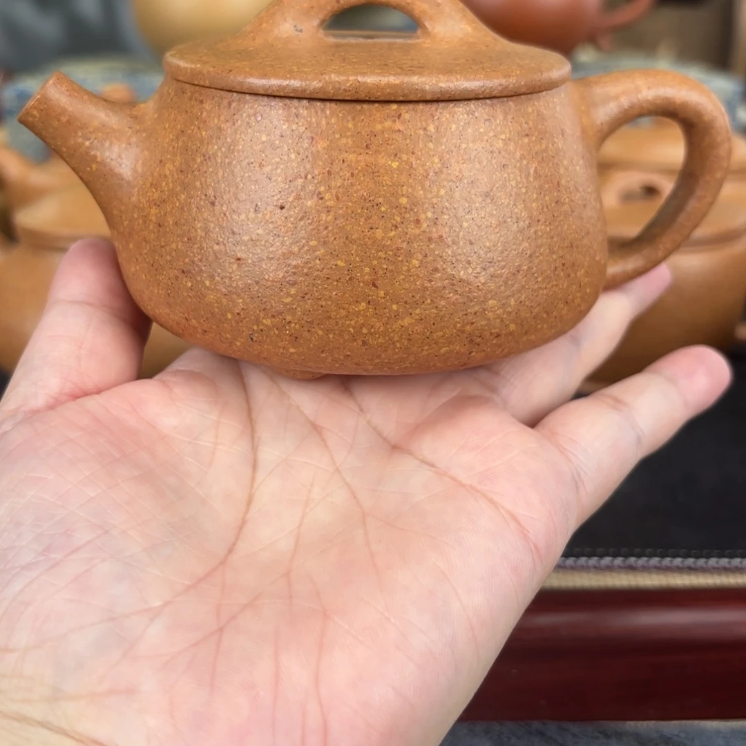 规***师紫砂茶壶梨皮黄段宽口